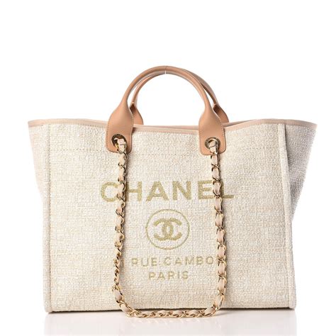 beige chanel canvas tote|Chanel handbags large tote bag.